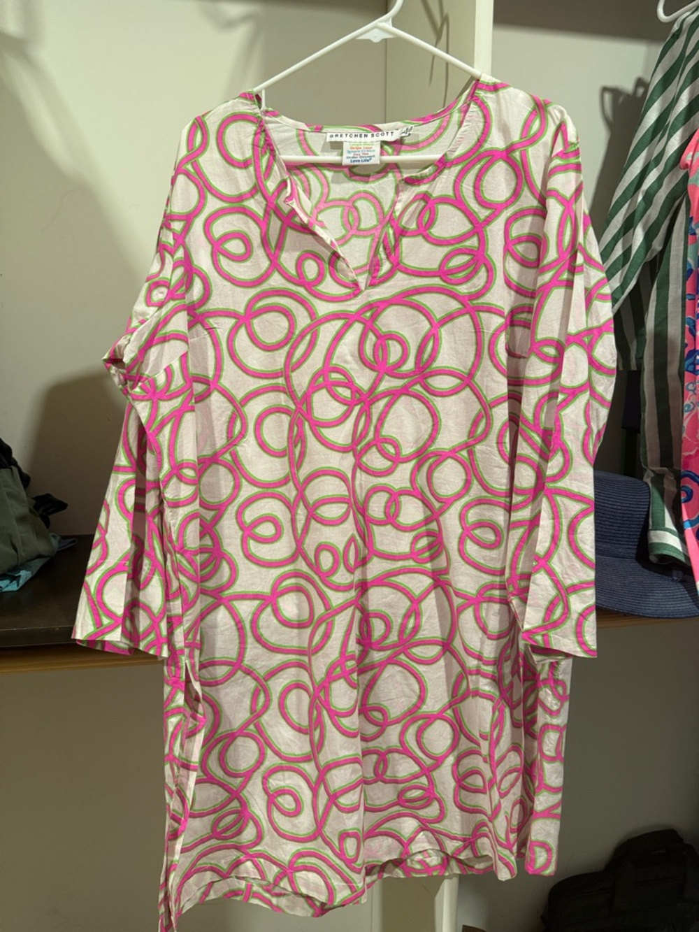 Gretchen Scott Pink and Green Swirl Tunic